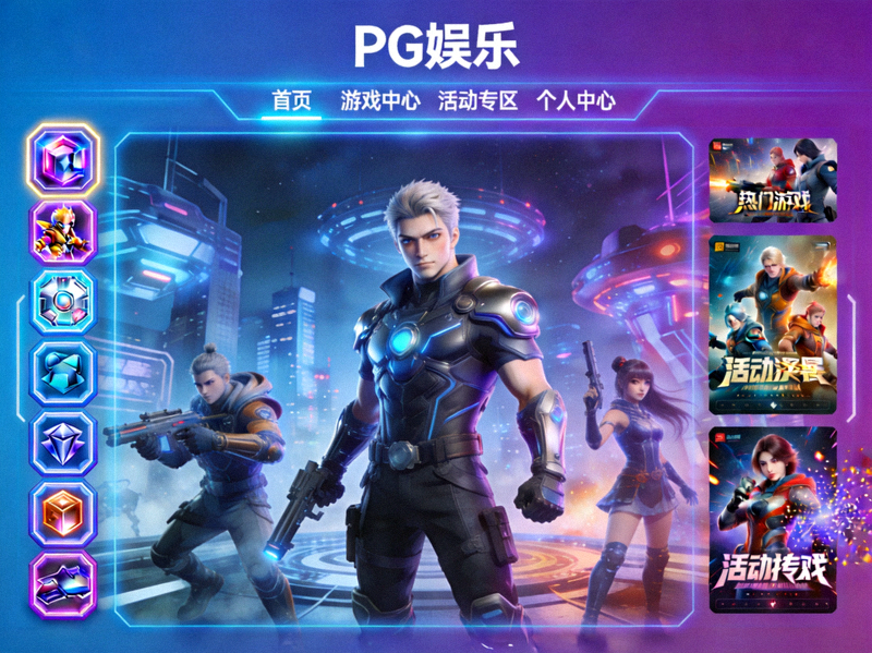 PG娱乐官网首页概念图，展示现代化界面与娱乐元素